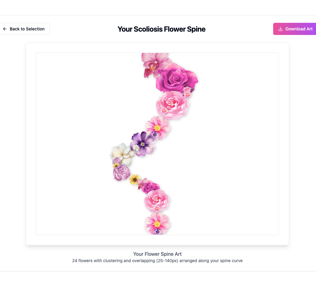 Example of the floral spine art