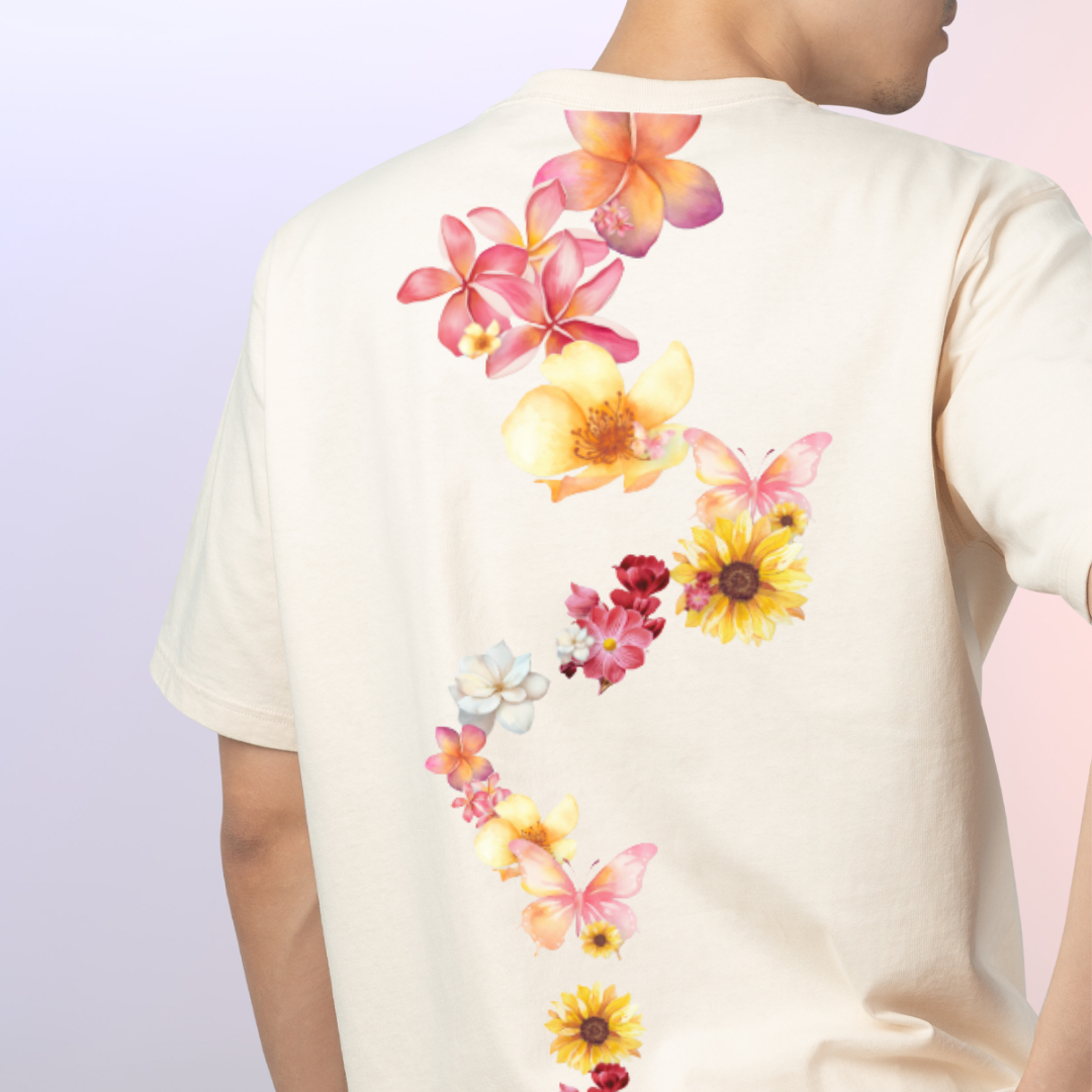 Flat lay of the custom spine t-shirt